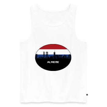 Almere Pays-Bas Flag Skyline Silhouette Voyage - Débardeur bio Premium Homme - blanc - Devant - Michal (187cm)