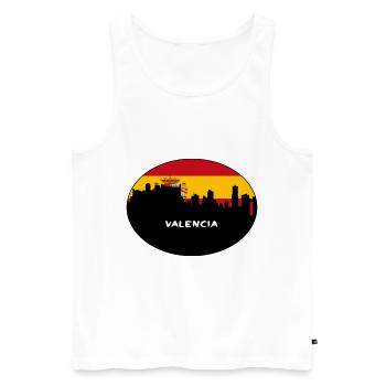 Valencia Spain Flag Skyline Silhouette Travel - Men's Premium Organic Tank Top - white - Front - AI Model Male 178 light (178cm)