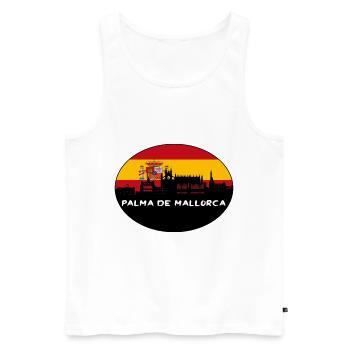 Palma de Majorque Espagne Flag Skyline Silhouette Tr - Débardeur bio Premium Homme - blanc - Devant - AI Model Male 178 light (178cm)
