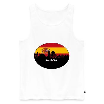Murcia Espagne Drapeau Skyline Silhouette Travel - Débardeur bio Premium Homme - blanc - Devant - Michal (187cm)