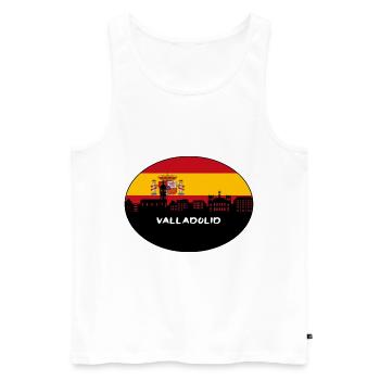 Valladolid Espagne Drapeau Skyline Silhouette Travel - Débardeur bio Premium Homme - blanc - Devant - AI Model Male 178 light (178cm)
