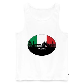 Padua-Italien-Flaggen-Skyline-Schattenbild-Reise - Männer Premium Bio Tank Top - Weiß - Vorne - AI Model Male 178 light (178cm)