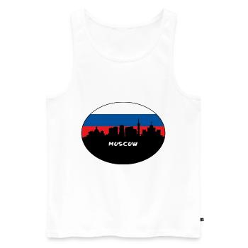 moscou, russie, drapeau, horizon, silhouette, voyage - Débardeur bio Premium Homme - blanc - Devant - Michal (187cm)