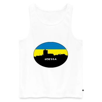 Odessa Ukraine Flag Skyline Silhouette Travel - Men's Premium Organic Tank Top - white - Front - AI Model Male 178 light (178cm)