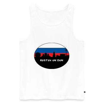 Rostow am Don Russland Flagge Skyline Silhouette Trave - Männer Premium Bio Tank Top - Weiß - Vorne - Michal (187cm)