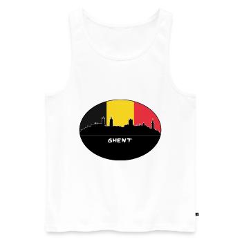 Gand Belgique Drapeau Skyline Silhouette Travel - Débardeur bio Premium Homme - blanc - Devant - Michal (187cm)