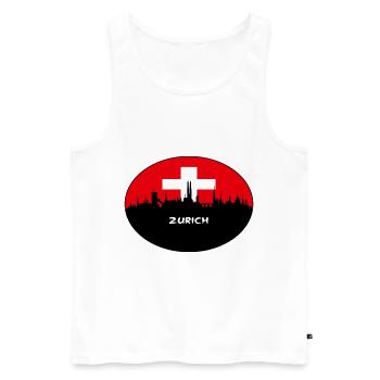 Zurich Suisse Drapeau Skyline Silhouette Travel - Débardeur bio Premium Homme - blanc - Devant - Michal (187cm)