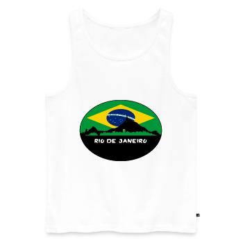 Rio De Janeiro Brasilien Flagge Skyline Silhouette Trav - Männer Premium Bio Tank Top - Weiß - Vorne - Michal (187cm)