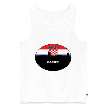 Zagreb Croatie Drapeau Skyline Voyage Silhouette - Débardeur bio Premium Homme - blanc - Devant - Michal (187cm)