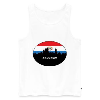 Asuncion Paraguay Drapeau Skyline Silhouette Travel - Débardeur bio Premium Homme - blanc - Devant - AI Model Male 178 light (178cm)