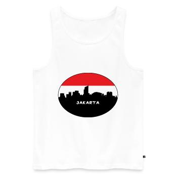 Jakarta Indonesien Flagge Skyline Silhouette Reisen - Männer Premium Bio Tank Top - Weiß - Vorne - Michal (187cm)