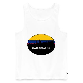 Barranquilla Colombie Drapeau Skyline Silhouette Trav - Débardeur bio Premium Homme - blanc - Devant - Michal (187cm)
