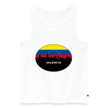 Valence Venezuela Drapeau Skyline Voyage Silhouette - Débardeur bio Premium Homme - blanc - Devant - Michal (187cm)
