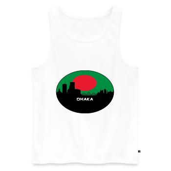 Dhaka Bangladesh Drapeau Skyline Voyage Silhouette - Débardeur bio Premium Homme - blanc - Devant - Michal (187cm)