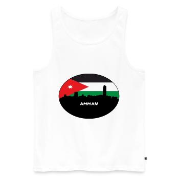 Amman, Jordanien, Flagge, Skyline, Silhouette, Reisen - Männer Premium Bio Tank Top - Weiß - Vorne - AI Model Male 178 light (178cm)