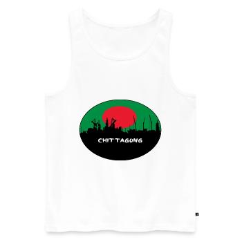 Chittagong Bangladesch Flaggen-Skyline-Schattenbild Trav - Männer Premium Bio Tank Top - Weiß - Vorne - AI Model Male 178 light (178cm)