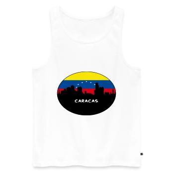 Caracas Venezuela Flag Skyline Silhouette Travel - Men's Premium Organic Tank Top - white - Front - Michal (187cm)