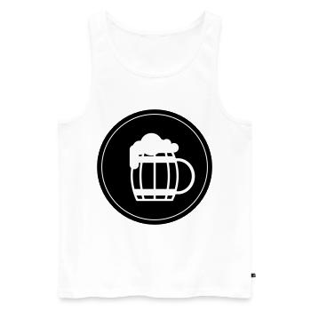 Beer Glass Beer Symbol - Men's Premium Organic Tank Top - white - Front - AI Model Male 178 light (178cm)