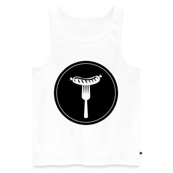 Icône de la viande Bratwurst - Débardeur bio Premium Homme - blanc - Devant - Michal (187cm)