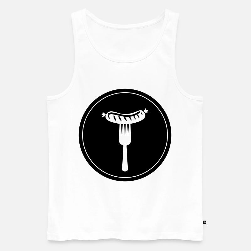Bratwurst Fleisch icon - Männer Premium Bio Tank Top - Weiß
