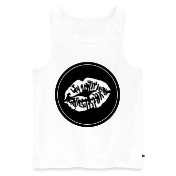 Lips Mouth - Men's Premium Organic Tank Top - white - Front - AI Model Male 178 light (178cm)