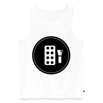 Make Up Cosmetics - Men's Premium Organic Tank Top - white - Front - AI Model Male 178 light (178cm)