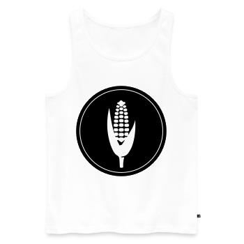 Symbole du maïs - Débardeur bio Premium Homme - blanc - Devant - Michal (187cm)