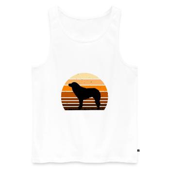 Aidi Dog Silhouette Vintage Sunset pour les amoureux des chiens - Débardeur bio Premium Homme - blanc - Devant - Michal (187cm)