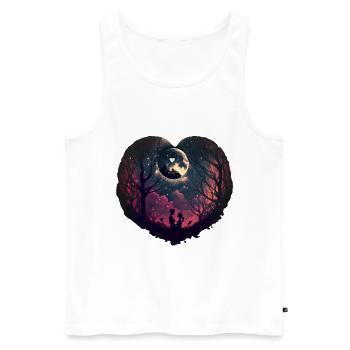 Heart Moon Forest Couple Valentine's Day Love - Men's Premium Organic Tank Top - white - Front - AI Model Male 178 light (178cm)
