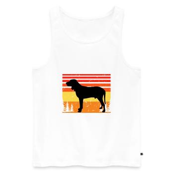 Bleu De Gascogne Grand Dog Silhouette Retro Sunset - Débardeur bio Premium Homme - blanc - Devant - Michal (187cm)