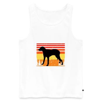 Chien Français Blanc et Orange Dog Silhouette - Débardeur bio Premium Homme - blanc - Devant - Michal (187cm)