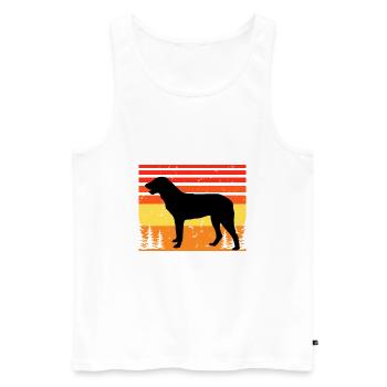 Cao De Castro Laboreiro Hund Silhouette Retro Sonne - Männer Premium Bio Tank Top - Weiß - Vorne - Michal (187cm)