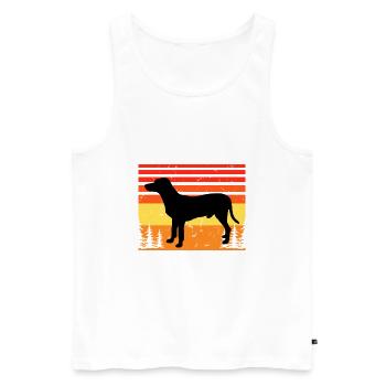 Chien Francais Blanc Et Noir Dog Silhouette Retro - Men's Premium Organic Tank Top - white - Front - AI Model Male 178 light (178cm)