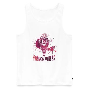 Bikers made in France - Men's Premium Organic Tank Top - white - Front - AI Model Male 178 light (178cm)