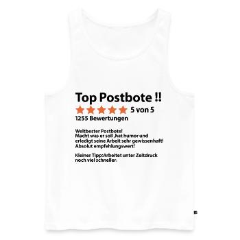 Postbote Postzusteller Danke Dankeschön Sprüche - Männer Premium Bio Tank Top - Weiß - Vorne - AI Model Male 178 light (178cm)