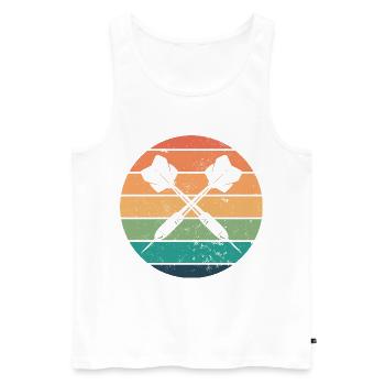 Retro Graphic Dart Player Darts Dartboard Bullseye - Men's Premium Organic Tank Top - white - Front - Michal (187cm)