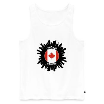 Toronto Skyline Canada Flag Travel Souvenir - Men's Premium Organic Tank Top - white - Front - Michal (187cm)