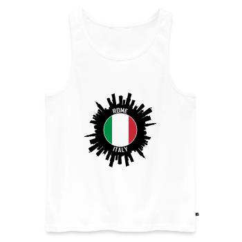 Rom Skyline Italien Flagge Reise Souvenir - Männer Premium Bio Tank Top - Weiß - Vorne - Michal (187cm)