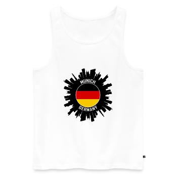 Munich Skyline Germany Flag Travel Souvenir - Men's Premium Organic Tank Top - white - Front - Michal (187cm)