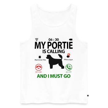 Portuguese Water Dog Portie PWD Sprüche Lustige - Männer Premium Bio Tank Top - Weiß - Vorne - Michal (187cm)
