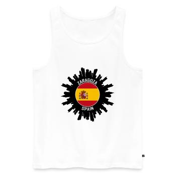 Zaragoza Skyline Spanien Flagge Reise Souvenir - Männer Premium Bio Tank Top - Weiß - Vorne - Michal (187cm)