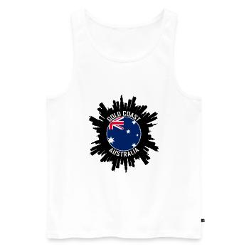 Gold Coast Skyline Australien Flagge Reise Souvenir - Männer Premium Bio Tank Top - Weiß - Vorne - Michal (187cm)