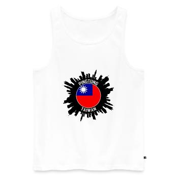 Pingtung Skyline Taiwan Flag Souvenir de voyage - Débardeur bio Premium Homme - blanc - Devant - Michal (187cm)