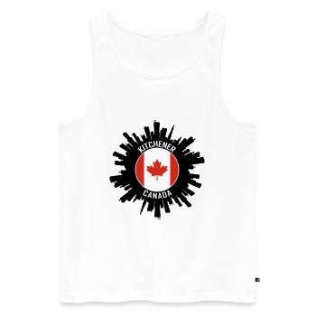 Kitchener Skyline Kanada Flagge Reisesouvenir - Männer Premium Bio Tank Top - Weiß - Vorne - Michal (187cm)