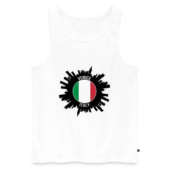 Venise Skyline Italie Flag Souvenir de voyage - Débardeur bio Premium Homme - blanc - Devant - Michal (187cm)