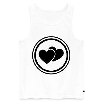 Herzen Symbol - Männer Premium Bio Tank Top - Weiß - Vorne - Michal (187cm)