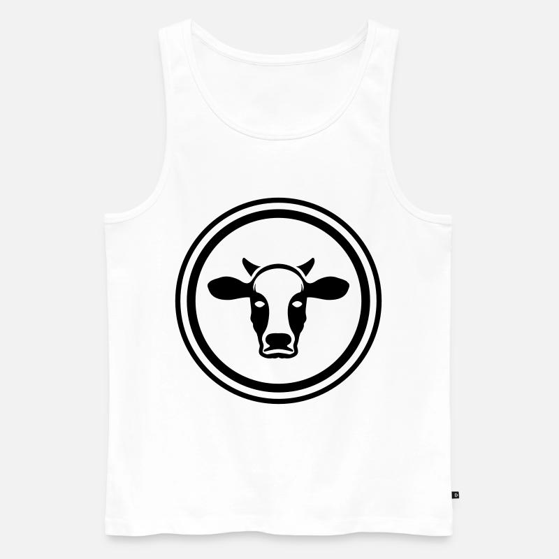 Kuh Kopf Symbol - Männer Premium Bio Tank Top - Weiß