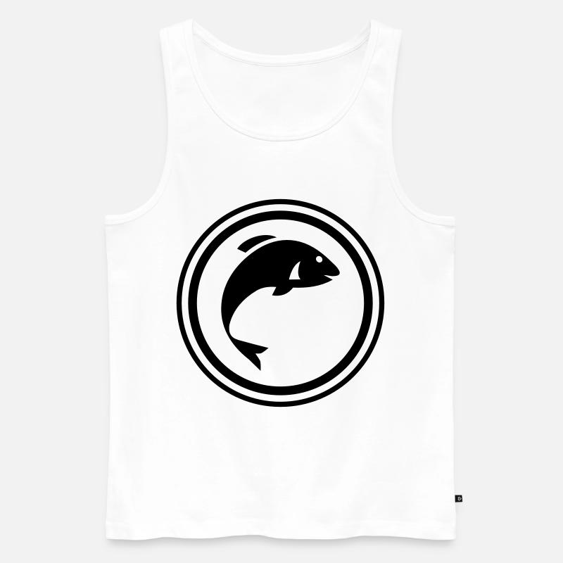 Fisch Symbol - Männer Premium Bio Tank Top - Weiß
