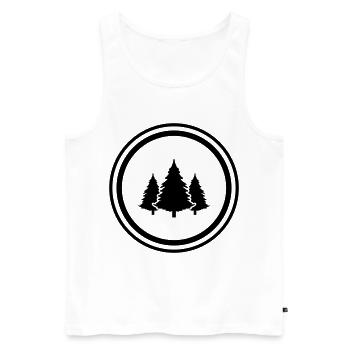 Baum Wald Tanne - Männer Premium Bio Tank Top - Weiß - Vorne - AI Model Male 178 light (178cm)