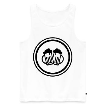 Bierglas Symbol - Männer Premium Bio Tank Top - Weiß - Vorne - Michal (187cm)